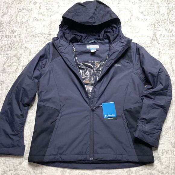 Columbia Jackets & Blazers - Columbia Women’s Omni Tipton Peak Hooded Insulated Jacket Navy Blue Sz L 186457